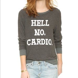 NWOT Wildfox Baggy Beach Sweatshirt - hell no cardio